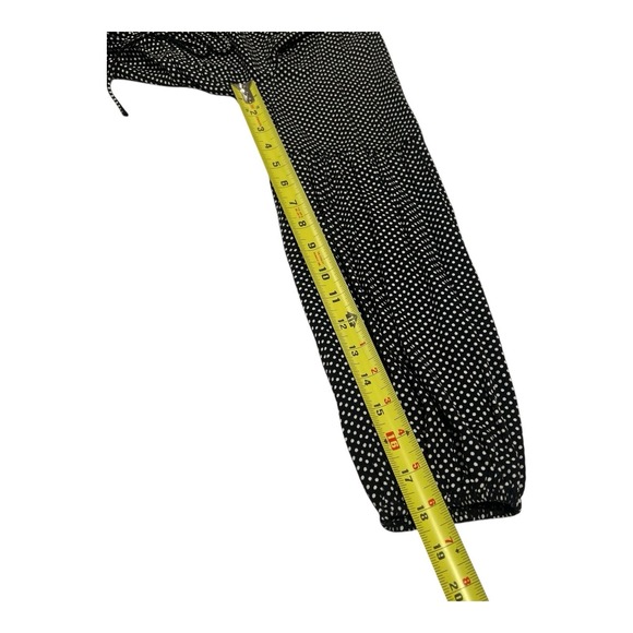 Anthropologie Womens Maeve Wrap Blouse Top Black White Polka Dot Size 4 - Picture 6 of 15